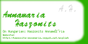 annamaria haszonits business card